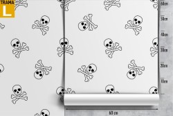 Cartoon skull wallpaper decoration.