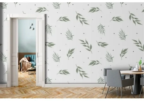 Wallpaper nature leaves minimal pattern.