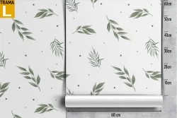 Carta da Parati foglie natura pattern minimal.