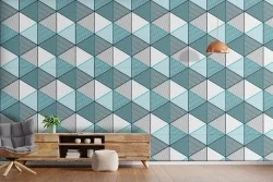 Geometric hexagon wallpaper decoration.