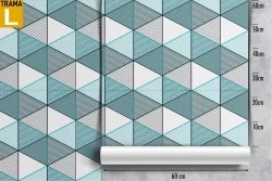 Geometric hexagon wallpaper decoration.