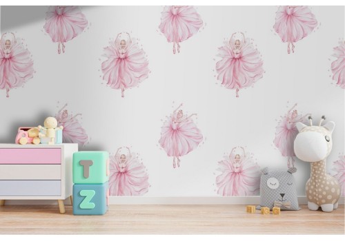 Wallpaper ballerina decoration for children.