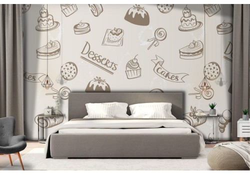 Wallpaper sweet food pattern.