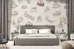 Carta da Parati dolci pattern cibo.