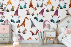Gnome wallpaper fantasy decoration for children.