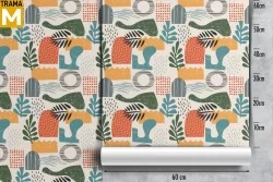 Carta da Parati Astratta Fiori Vintage