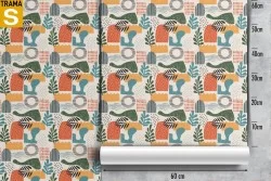 Carta da Parati Design e Stili Flora e Fauna Astratta Fiori Vintage