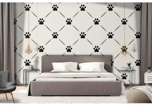 Wallpaper pattern stylized dog paws.