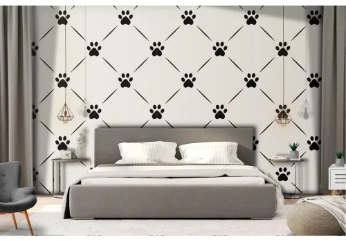 Wallpaper pattern stylized dog paws.