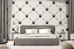 Carta da Parati pattern zampe cani stilizzate.