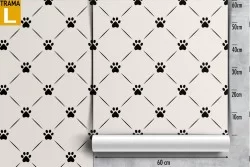 Carta da Parati pattern zampe cani stilizzate.