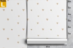 Gold hearts polka dot pattern wallpaper.