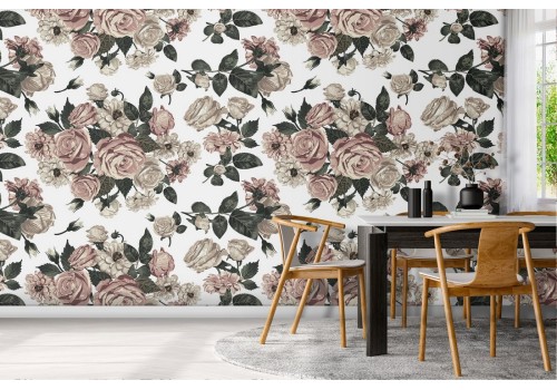 Refined roses bouquet nature wallpaper.