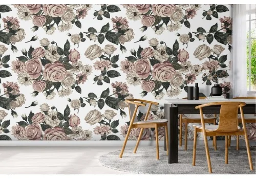 Refined roses bouquet nature wallpaper.