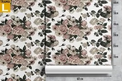 Carta da Parati rose raffinate bouquet natura.