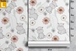 Animal and flower wallpaper decoration for children.