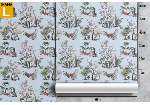 Tropical animals and plants wallpaper pattern. 2