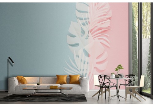 Modern abstract tropical leaves wallpaper