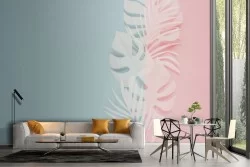 Carta da Parati moderna foglie tropicali astratte