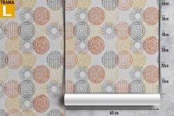 Wallpaper decoration with stylized polka dot pattern.
