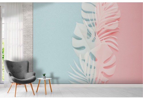 Modern abstract tropical leaves wallpaper 2