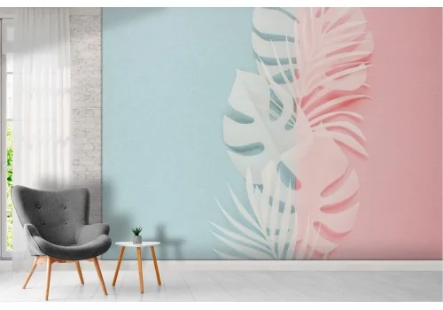 Modern abstract tropical leaves wallpaper 2