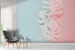 Modern abstract tropical leaves wallpaper