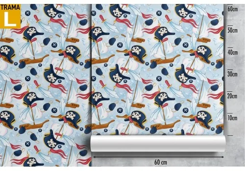 Pirate decoration wallpaper for children. 2