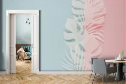 Carta da Parati Astratta Moderna Tropicale Stilizzata Foglie