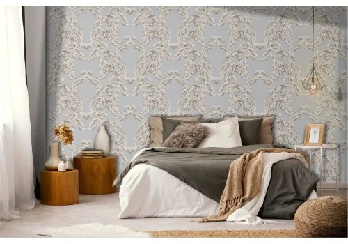 Wallpaper leaves damask vintage decoration.
