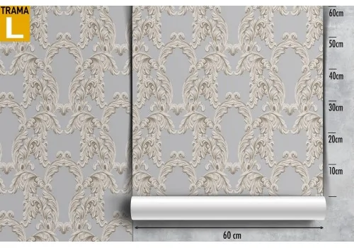 Wallpaper with vintage damask leaf decoration. 2