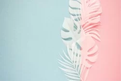 Carta da Parati Design e Stili Flora e Fauna Astratta Moderna Tropicale Stilizzata Foglie