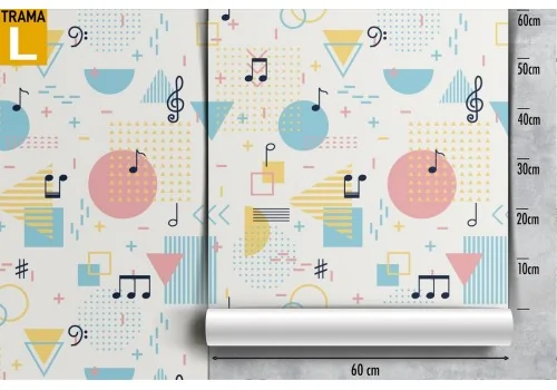 Geometric and polka dot wallpaper for children. 2