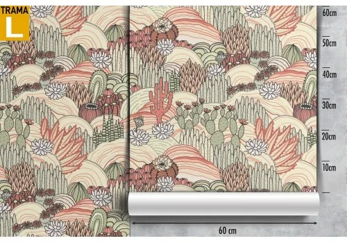 Cactus nature wallpaper with stylized decoration. 2