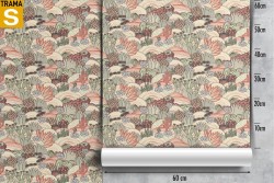 Wallpaper Design and Styles Stylized Tropical Nature Flora and Fauna