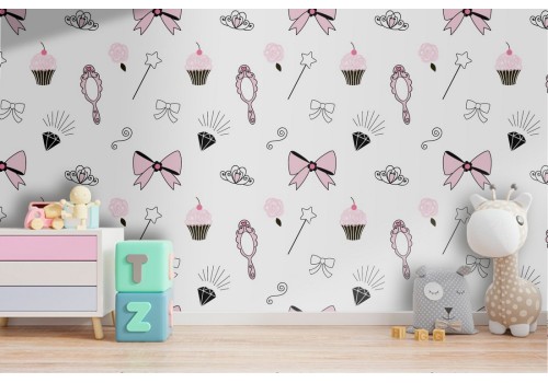 Princess pattern children's wallpaper accessories.