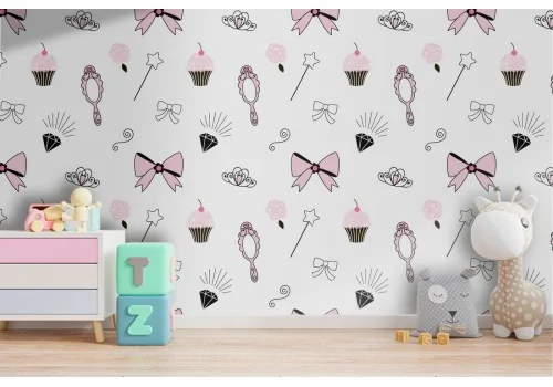 Princess pattern children's wallpaper accessories.