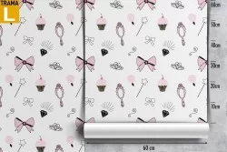 Carta da Parati accessori principessa pattern bambini.