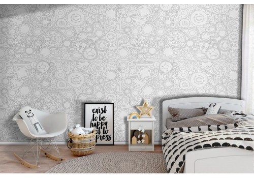 Children's wallpaper gear decoration.