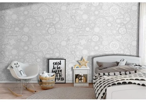 Children's wallpaper gear decoration.