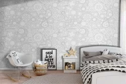 Children's wallpaper gear decoration.