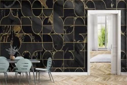 Art Deco Geometric Marble Wallpaper