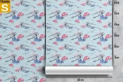 Children's Wallpaper Decorations and Patterns Rockets Airplanes Hot Air Balloons