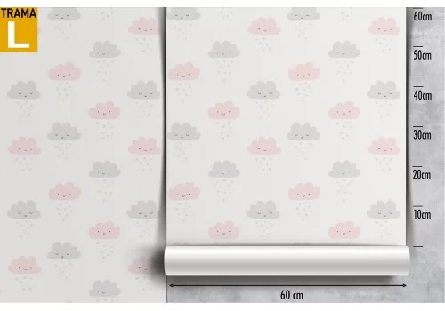 Carta da Parati nuvole pattern a pois bambini. 2