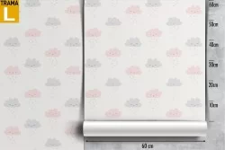 Carta da Parati nuvole pattern a pois bambini.