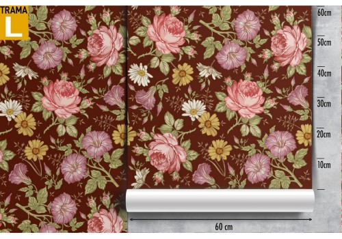 Carta da Parati rose e margherite fiori natura pattern. 2