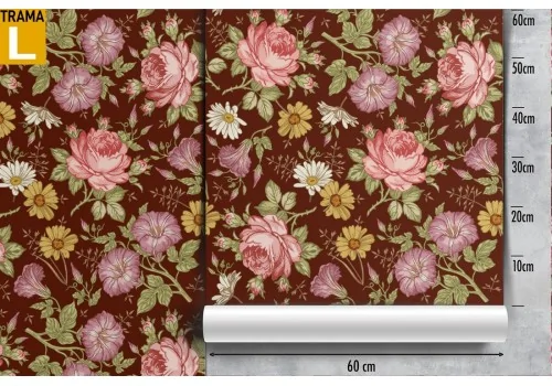 Carta da Parati rose e margherite fiori natura pattern. 2