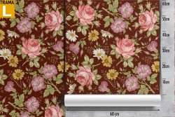 Wallpaper roses and daisies flowers nature pattern.