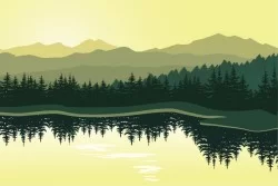 Wallpaper Design and Styles Flora and Fauna Landscapes and Nature Rivers Waterfalls Lakes Forests and Trees Stylized