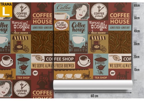 Wallpaper coffee writings pattern. 2